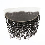 Kinky Curly 13x4 Virgin Human Hair Natural Black Transparent Frontal