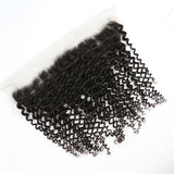 Kinky Curly 13x4 Virgin Human Hair Natural Black Transparent Frontal