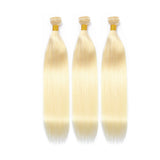 Straight Human Virgin Hair #613 Blonde 3 Bundles Deal